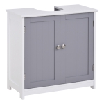 kleankin Dulap sub Chiuveta de Baie 2 Usi si Etajera Reglabila din MDF 60x30x60cm
