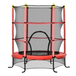 HOMCOM Trambulina pentru Copii 3-6 ani cu Plasa de Siguranta si Stalpi Captusiti, Φ163x163cm