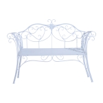 Outsunny Banca in Metal de Gradina, Alba, 134x51x89cm