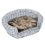 PawHut Cusca Interior pentru Animale de Companie cu Perna Gri maro 57 × 46 × 17.5cm