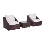 Outsunny, set 3 piese mobilier de gradina din ratan PE, maro