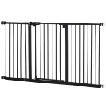 PawHut, gard extensibil din fier pentru animale, negru
