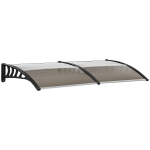 Outsunny Copertina de exterior pentru ferestre si usi, din policarbonat si aluminiu, 200x100x26cm – maro