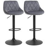 HomCom set 2 scaune bar, 51.5x48x83-104cm, gri