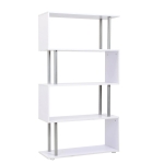 HomCom biblioteca moderna, 4 rafturi, 80x30x145cm alb