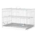 Colivie pentru Pasari din Metal cu Stinghii, Boluri pentru Mancare si Maner, 60x41x41cm, Alb