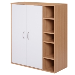 Homcom Dulapior de Perete cu 2 Usi Basculante Rafturi Reglabile Dormitor si Hol Lemn 80x32x90,5cm