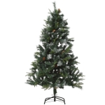 HOMCOM Brad de Craciun Artificial din Pin de 150 cm cu Ramuri, Baza si 700 de conuri de pin