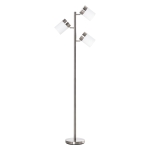 HOMCOM Veioza de Podea Moderna 3 Abajururi Reglabile din Sticla 38-52x25x165cm