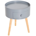 HOMCOM Masuta de Cafea rotunda 2 organizer centrali deschidere rotata din lemn(c-2)