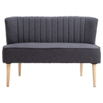 Homcom Canapea 2 Locuri Stil Nordic Gri inchis, 117x56.5x77cm