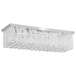 HOMCOM Lustra Moderna Dreptunghiulara cu Picaturi Cristal K9 Baza Otel Inox