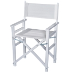 Homcom Scaun de Regizor Rabatabil Fabricat din Lemn de Oxford Alb 56x46x88cm