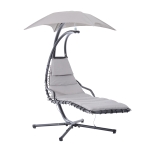 Outsunny Sezlong Suspendat Relax Chaise Longue de Lux cu Acoperis, Gri