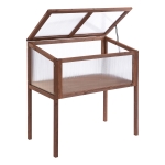 Outsunny mini sera din lemn si policarbonat 90x50x93 cm, maro