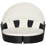 Outsunny Set Modular Canapea Circulara pentru Exterior din PE Ratan Negru si Bej