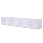 HOMCOM Suport CD de perete, dreptunghiular, cu 4 compartimente de stocare pentru 60 CD-uri, din lemn