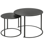 Outsunny Set 2 Masute pentru Living si Gradina Suprapuse din Fier, Negru