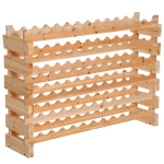 Homcom Etajera pentru Sticle, cu 6 Rafturi din Lemn de Pin , 72 Sticle