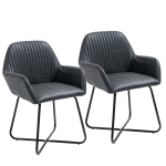 HomCom set scaune imitatie piele, 60x56.5x85cm negru
