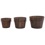Outsunny, set 3 ghivece pentru plante, lemn