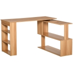 HomCom birou din lemn cu 5 rafturi 140x120x78.2cm, maro