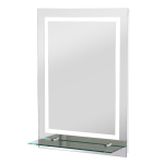 kleankin Oglinda de Baie LED touch cu raft modern pentru bai turcesti