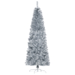 HOMCOM HOMCM Brad de Craciun Artificial Argintiu Inalt 180 cm cu Baza Detasabila