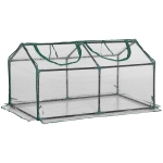 Outsunny Estufa 120x60x60cm Estufa de Jardim com 2 Janelas Enroláveis para Cultivo de Plantas Verduras Flores Transparente