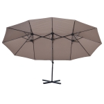 Outsunny Sombrilla Doble Parasol Grande Inclinable para Jardín Patio Terraza Playa con Manivela Abrir y Cerrar Fácilmente 270x440x250cm