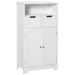 kleankin Bathroom Storage Cabinet Freestanding Cupboard with Open Shelf and Drawers
