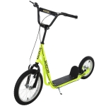 HOMCOM Scooter Patinete para Niños Mayores de 5 Años con 2 Neumáticos de Caucho Inflable con Doble Freno Manillar 135x58x88-94cm Amarillo(c-1)