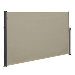 Outsunny Toldo Lateral Retráctil 300x180 cm Pantalla Enrollable Mampara de Privacidad y Protección Solar para Balcón Terraza Color Crema