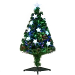 HOMCOM Árbol de Navidad 120cm Artificial Árbol de Pino Decoración Navideña con 16 LED de 3 Colores 130 Ramas Verde PVC(c-2)