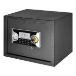HOMCOM Caja Fuerte de Seguridad 27L Portátil con Cerradura Electrónica y 2 Llaves de Emergencia 2 Códigos Montado en la Pared Acero 38x30x30 cm Negro