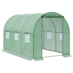 Outsunny Estufa de Túnel 3x2x2m Estufa de Jardim Exterior com Portas Enroláveis e 6 Janelas Polietileno e Metal Galvanizado para Cultivos Plantas Flores Verde
