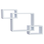 HOMCOM Wandregal Würfelregal Cube Regal mit 3 Fächern MDF Weiß
