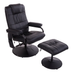 HOMCOM Massagesessel Relaxsessel inkl. Hocker Kunstleder Schwarz 77 x 84 x 95 cm