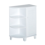 HOMCOM Eckschrank Badezimmerschrank Badschrank Badregal Schrank Weiß 60x30x80cm