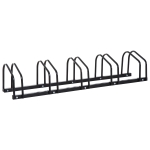 HOMCOM Fahrradständer Radständer Aufstellständer Mehrfachständer Fahrrad Ständer Boden- und Wandmontage Stahl bis 6 Fahrräder Schwarz 130 x 33 x 27 cm