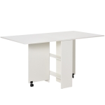 HOMCOM Esstisch Klapptisch Schreibtisch Beistelltisch Tisch Ablagefläche Holz Weiß 80 x 140 x 74 cm