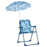 Outsunny® Kinder-Campingstuhl mit Sonnenschirm Strandstuhl klappbar für 1-3 Jahre Brau