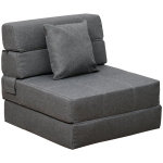 HOMCOM Schlafsessel Schlafsofa Sofabett Einzelsofa mit Waschbarem Kissen Grau 70cm x 70cm x 61cm