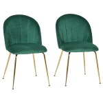 HOMCOM Polsterstühle Vintage Glamour Samt Gold 52 cm x 52 cm x 81 cm