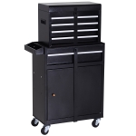 Wózek warsztatowy DURHAND skrzynka narzędziowa z 5 szufladami kółka 360° metalowy 52,5 x 28 x 104,5 cm