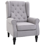 HOMCOM Einzelsofa Relaxsessel Einzelstuhl mit Tufting Holzfüße Polyester Grau 76 x 86 x 108 cm