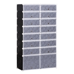 HOMCOM® Garderobe Schuhschrank DIY Schuhregal Regalsystem Garderobenschrank 16 Würfel aus PP Schwarz + Weiß 95 x3 7 x 160 cm