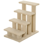 PawHut Tiertreppe Katzentreppe Hundetreppe Treppe für Katze und Hunde 4 Stufen Beige 63,5x43x60cm