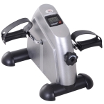 HOMCOM Heimtrainer Mini Bike Pedaltrainer Trainingsrad Fahrradgerät mit LCD-Display Gusseisen Silber 35 x 40 x 31 cm