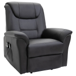 HOMCOM elektrischer Massage-Liegestuhl mit Vibrierendemassage Heizfunktion Aufstehhilfe Elektrorollstuhl Fernbedienung mit Netzkabel PU-Leder Schwarz 93 x 95 x 106 cm